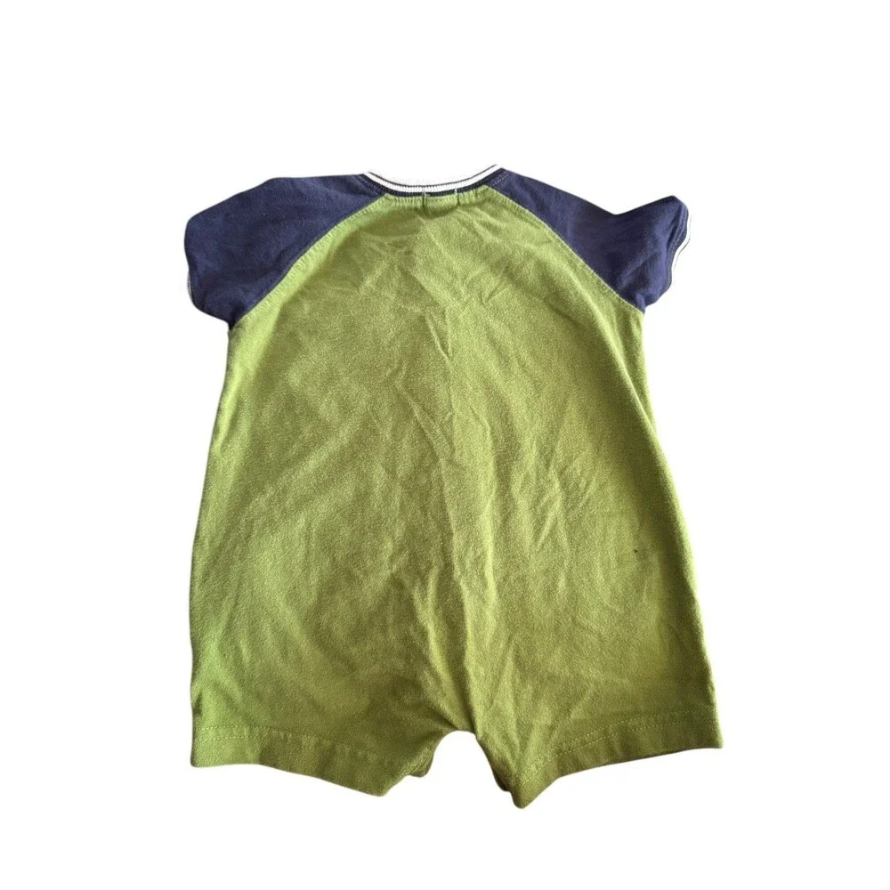 Vintage Carters One Piece Romper Green With Construction‎ Truck Size 6 Months
